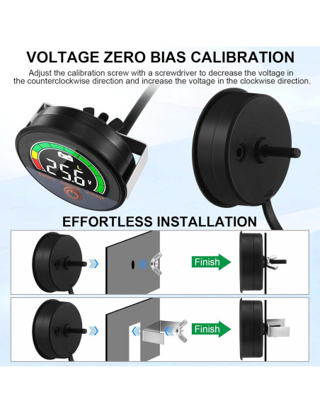 Conjunto de 2 Monitores de Batería LCD 12V a 84V Relaxweex