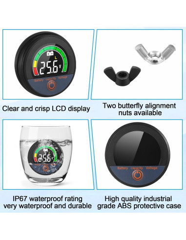 Conjunto de 2 Monitores de Batería LCD 12V a 84V Relaxweex