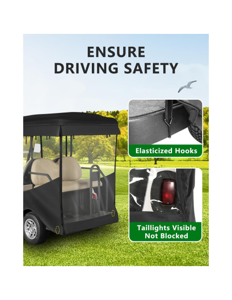 Cubierta de Carro de Golf 4 Pasajeros CHENGWEI Techo Extendido