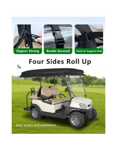 Cubierta de Carro de Golf 4 Pasajeros CHENGWEI Techo Extendido