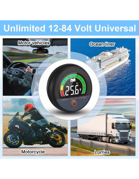 Conjunto de 2 Monitores de Batería LCD 12V a 84V Relaxweex