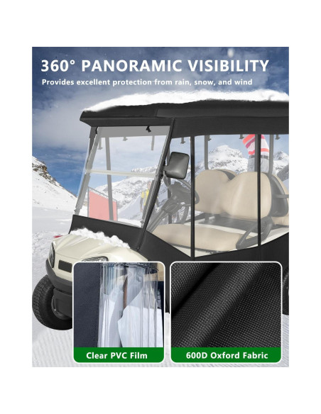 Cubierta de Carro de Golf 4 Pasajeros CHENGWEI Techo Extendido