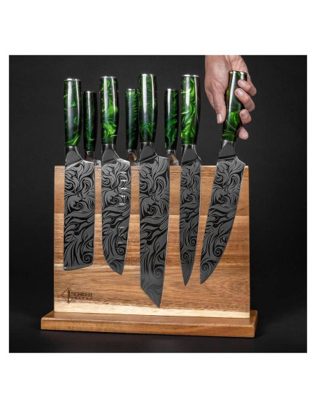 Bloque Magnético para Cuchillos Senken de Madera de Acacia