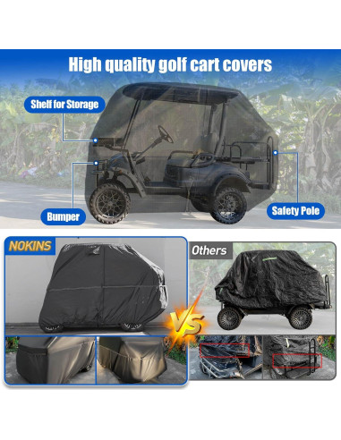 Cubierta para Carro de Golf NOKINS 420D Impermeable Yamaha 2+2