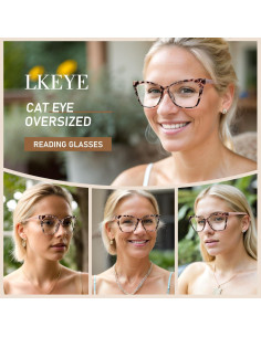 Gafas de lectura LKEYE ojo de gato 3.0D anti-luz azul 2