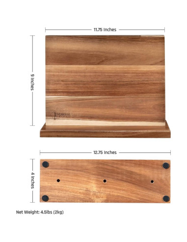 Bloque Magnético para Cuchillos Senken de Madera de Acacia