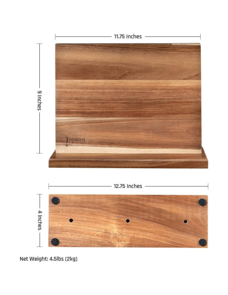 Bloque Magnético para Cuchillos Senken de Madera de Acacia