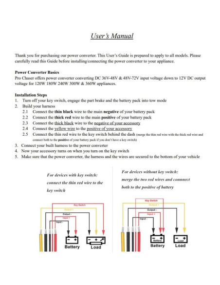 Convertidor de Potencia DC Pro Chaser 72V a 12V 30A 360W