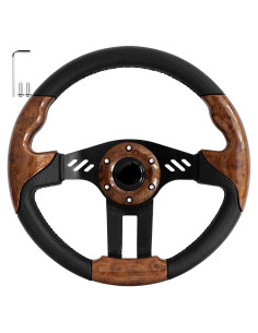 Volante de Carrito de Golf iLSKW 12.5" Universal PVC Madera