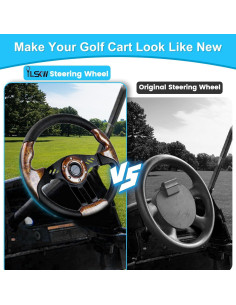 Volante de Carrito de Golf iLSKW 12.5" Universal PVC Madera 2