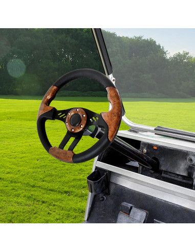 Volante de Carrito de Golf iLSKW 12.5" Universal PVC Madera