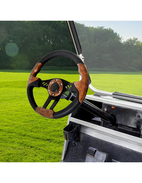 Volante de Carrito de Golf iLSKW 12.5" Universal PVC Madera