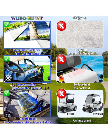 Fundas de Asiento para Carritos de Golf WUKO HUNT 2 Asientos