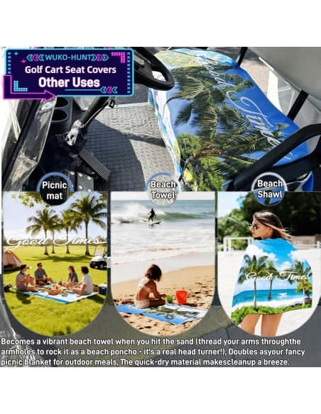 Fundas de Asiento para Carritos de Golf WUKO HUNT 2 Asientos