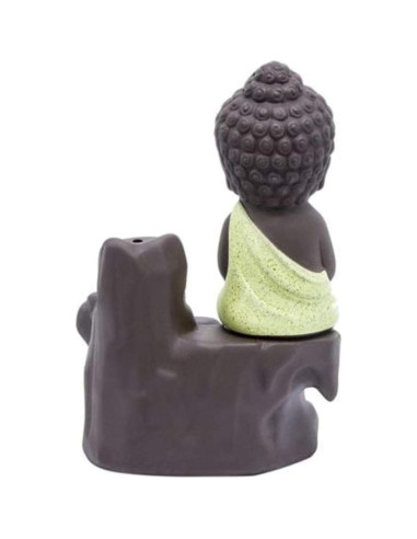 Soporte de Incienso Cascada Cerámica Amarillo Buda 12 cm