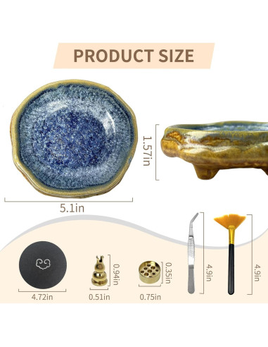Quemador de Incienso Cerámica Hecho a Mano X&Y Life 13 cm