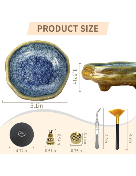 Quemador de Incienso Cerámica Hecho a Mano X&Y Life 13 cm