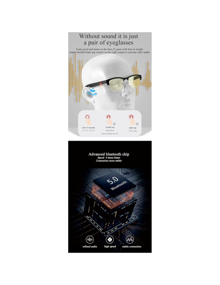 Gafas de sol inteligentes OOAVR con audio Bluetooth y UV