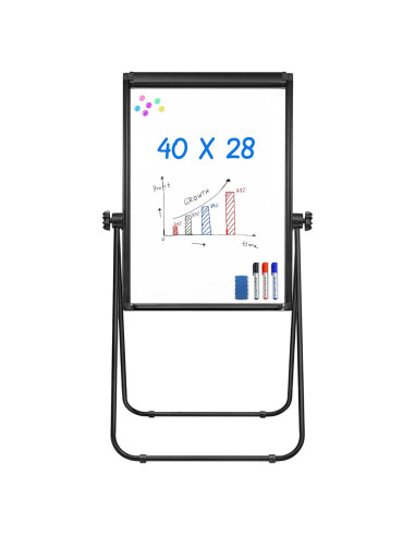 Pizarra Blanca de Pie Maxtek 101.6x71.1 cm Doble Cara Ajustable
