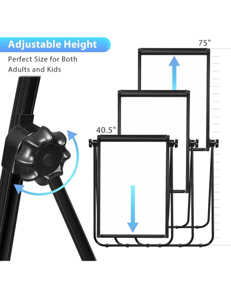 Pizarra Blanca de Pie Maxtek 101.6x71.1 cm Doble Cara Ajustable