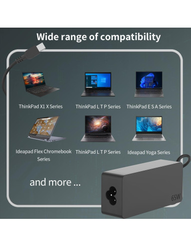 Cargador AC USB C 65W Lenovo ThinkPad ThinkBook Adaptador