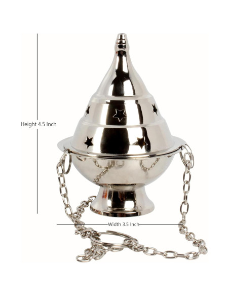 Quemador de Incienso Colgante de Latón Handcrafted 11.43 cm