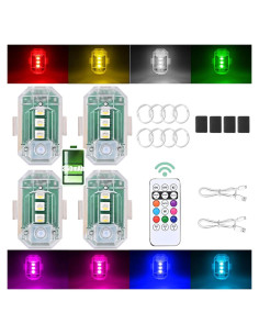 Luces Estroboscópicas LED Inalámbricas ABYRKVE 4PCS 8 Colores