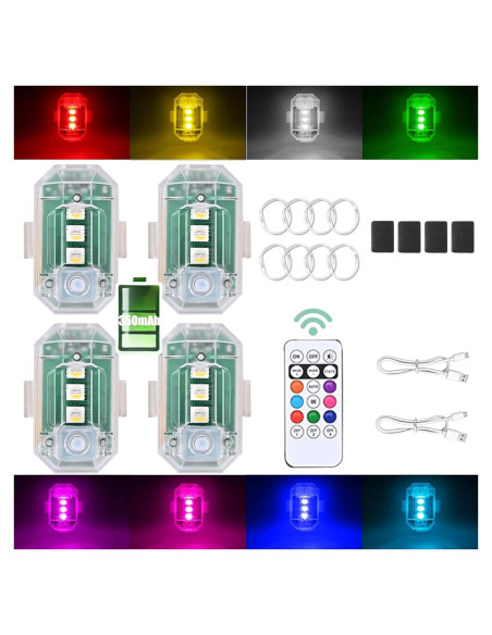 Luces Estroboscópicas LED Inalámbricas ABYRKVE 4PCS 8 Colores
