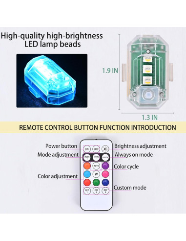 Luces Estroboscópicas LED Inalámbricas ABYRKVE 4PCS 8 Colores