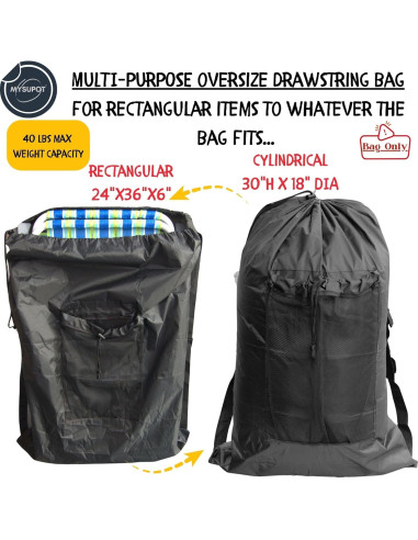 Bolsa para Silla de Playa MYSUPOT Grande Negra 91x61x15cm