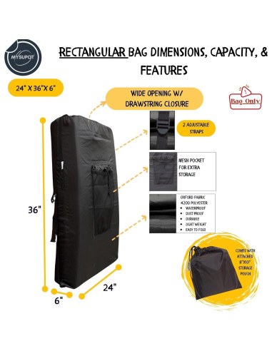 Bolsa para Silla de Playa MYSUPOT Grande Negra 91x61x15cm