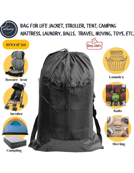 Bolsa para Silla de Playa MYSUPOT Grande Negra 91x61x15cm