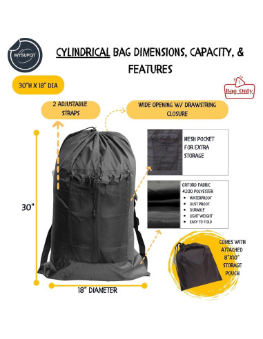 Bolsa para Silla de Playa MYSUPOT Grande Negra 91x61x15cm