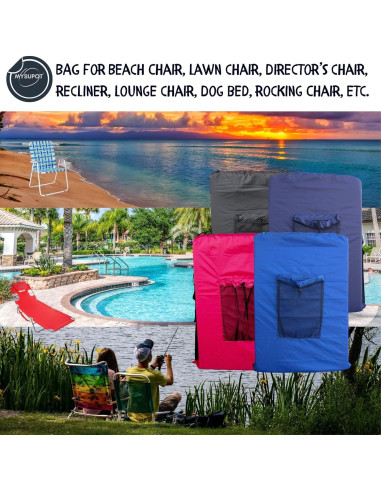 Bolsa para Silla de Playa MYSUPOT Grande Negra 91x61x15cm