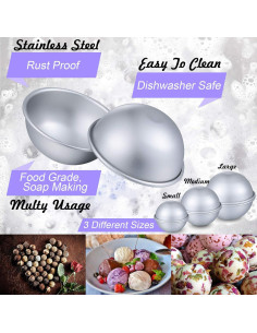 12 Moldes de Baño de Metal Patelai para DIY - 4.5 a 6.5 cm 2