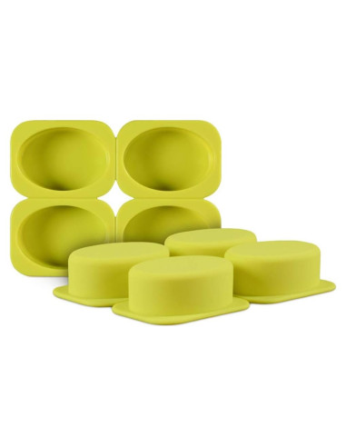 Molde de Jabón de Silicona QELEG 2 Pcs Ovalado 340g