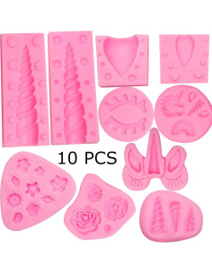 Moldes de Silicona de Unicornio 10 PCS para Pasteles y Manualidades 2