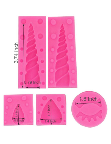 Moldes de Silicona de Unicornio 10 PCS para Pasteles y Manualidades