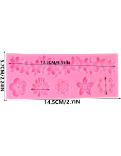 Molde de Fondant Barroco QDMOLDS Silicona Floral 6.9x5.7cm 2