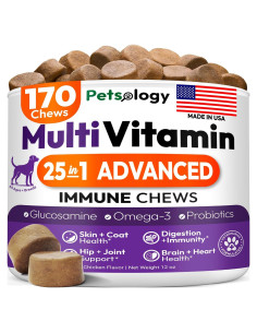 Multivitamina Masticable para Perros Petsology 170 Unidades