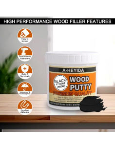 Kit de Reparación Masilla para Madera Negra A-HEYIDA 500 g 2