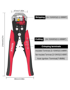 Destripador de Cables 3 en 1 LEENUE - Corte, Crimpado y Desstripado 2