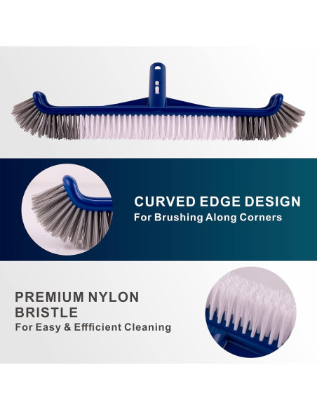 Kit de Limpieza de Piscina POOLAZA: Red de Skimmer y Cepillo 44.5 cm