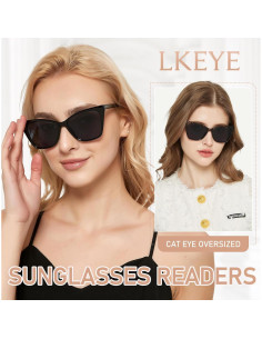 Gafas de lectura LKEYE estilo gato ojo 3.5D solar 2 piezas 2