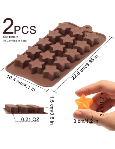 Moldes de Silicona Estrella ZTHapwa 15 Cavidades 3D