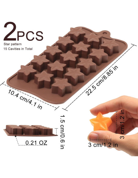 Moldes de Silicona Estrella ZTHapwa 15 Cavidades 3D