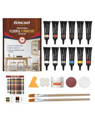 Kit de Reparación de Madera Boncart - 12 Colores, 40g Masilla