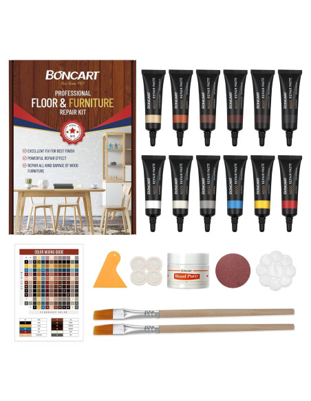 Kit de Reparación de Madera Boncart - 12 Colores, 40g Masilla
