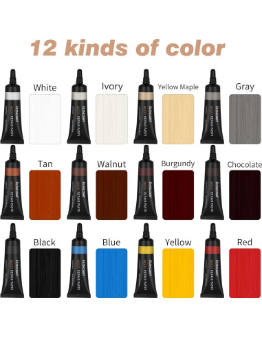 Kit de Reparación de Madera Boncart - 12 Colores, 40g Masilla