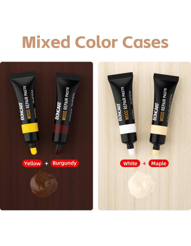 Kit de Reparación de Madera Boncart - 12 Colores, 40g Masilla